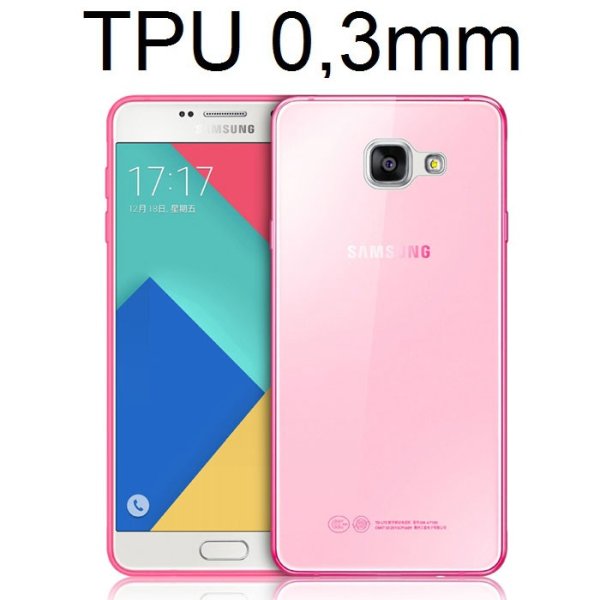 CUSTODIA per SAMSUNG SM-A310 GALAXY A3 (2016) IN GEL TPU SILICONE ULTRA SLIM 0,3mm COLORE ROSA TRASPARENTE