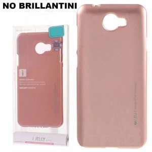 CUSTODIA GEL TPU SILICONE per HUAWEI Y5 II, Y6 II COMPACT COLORE ROSA ORO ALTA QUALITA' MERCURY I-JELLY BLISTER (NO BRILLANTINI)