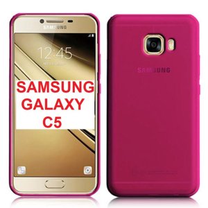 CUSTODIA GEL TPU SILICONE per SAMSUNG SM-C5000 GALAXY C5 COLORE ROSA TRASPARENTE