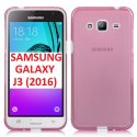 CUSTODIA GEL TPU SILICONE per SAMSUNG SM-J320 GALAXY J3 2016 COLORE ROSA TRASPARENTE