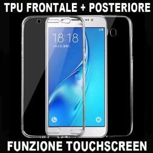 CUSTODIA per SAMSUNG SM-J710F GALAXY J7 2016 IN GEL TPU SILICONE FRONTALE + POSTERIORE ULTRA SLIM 0,3mm TRASPARENTE