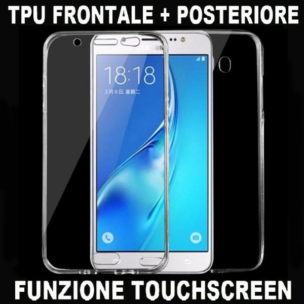 CUSTODIA per SAMSUNG SM-J710F GALAXY J7 2016 IN GEL TPU SILICONE FRONTALE + POSTERIORE ULTRA SLIM 0,3mm TRASPARENTE