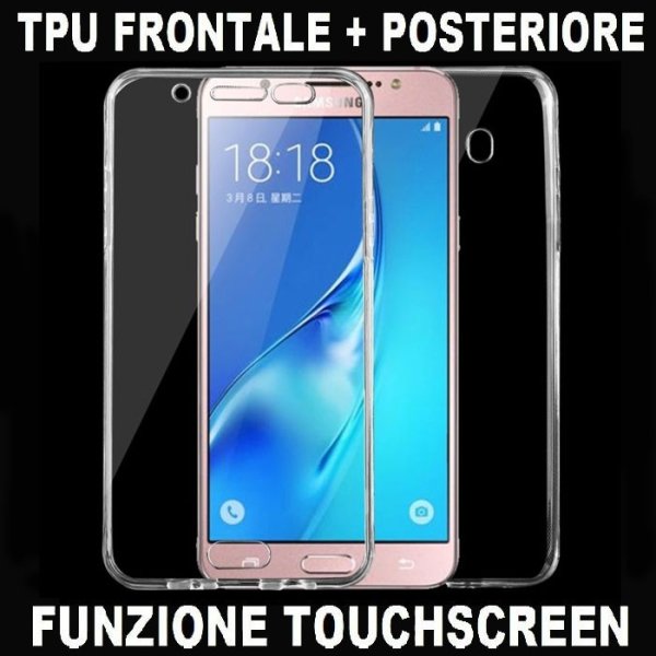 CUSTODIA per SAMSUNG SM-J510 GALAXY J5 2016 IN GEL TPU SILICONE FRONTALE + POSTERIORE ULTRA SLIM 0,3mm TRASPARENTE
