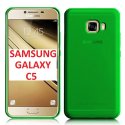 CUSTODIA GEL TPU SILICONE per SAMSUNG SM-C5000 GALAXY C5 COLORE VERDE TRASPARENTE