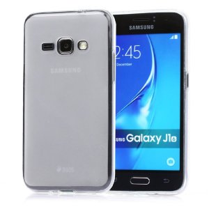 CUSTODIA GEL TPU SILICONE per SAMSUNG SM-J120 GALAXY J1 (2016) COLORE BIANCO TRASPARENTE