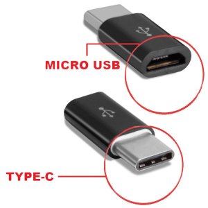 ADATTATORE DA MICRO USB A TYPE-C COLORE NERO