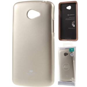 CUSTODIA per LG K5, X220 IN GEL TPU SILICONE COLORE ORO LUCIDO CON GLITTER ALTA QUALITA' MERCURY BLISTER