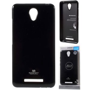 CUSTODIA GEL TPU SILICONE per XIAOMI REDMI NOTE 2, REDMI NOTE 2 PRIME NERO LUCIDO CON GLITTER ALTA QUALITA' MERCURY BLISTER