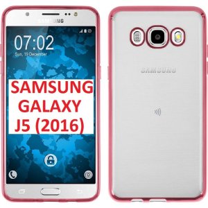 CUSTODIA GEL TPU SILICONE per SAMSUNG SM-J510 GALAXY J5 (2016) TRASPARENTE CON CORNICE COLORE FUCSIA