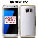 CUSTODIA GEL TPU SILICONE per SAMSUNG SM-G935 GALAXY S7 EDGE TRASPARENTE CON CORNICE ORO ALTA QUALITA' MERCURY