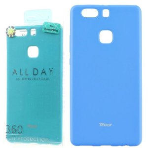CUSTODIA per HUAWEI P9 PLUS IN GEL TPU SILICONE COLORE AZZURRO ALTA QUALITA' ROAR COLORFUL BLISTER