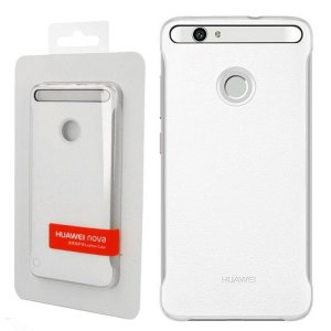 CUSTODIA per HUAWEI NOVA - BACK CASE POSTERIORE SEMIRIGIDA ORIGINALE COLORE BIANCO BLISTER
