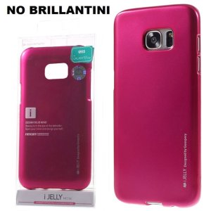 CUSTODIA per SAMSUNG SM-G935 GALAXY S7 EDGE IN GEL TPU SILICONE FUCSIA ALTA QUALITA' MERCURY I-JELLY BLISTER (NO BRILLANTINI)