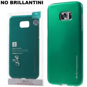 CUSTODIA per SAMSUNG SM-G935 GALAXY S7 EDGE IN GEL TPU SILICONE VERDE ALTA QUALITA' MERCURY I-JELLY BLISTER (NO BRILLANTINI)