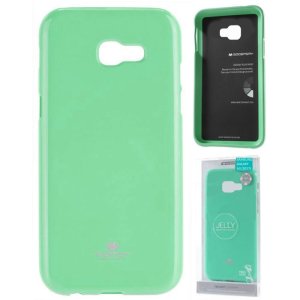 CUSTODIA per SAMSUNG SM-A320 GALAXY A3 (2017) IN GEL TPU SILICONE VERDE ACQUA LUCIDO CON GLITTER ALTA QUALITA' MERCURY