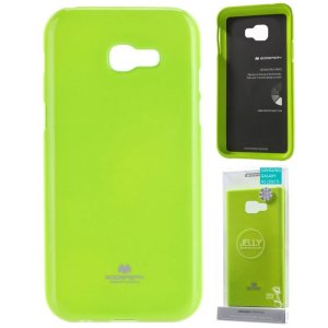 CUSTODIA per SAMSUNG SM-A520 GALAXY A5 (2017) IN GEL TPU SILICONE COLORE VERDE LUCIDO CON GLITTER ALTA QUALITA' MERCURY
