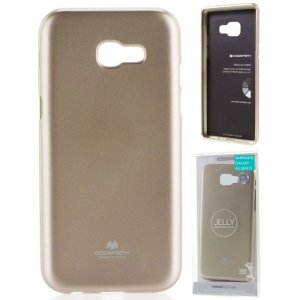 CUSTODIA per SAMSUNG SM-A520 GALAXY A5 (2017) IN GEL TPU SILICONE COLORE ORO LUCIDO CON GLITTER ALTA QUALITA' MERCURY