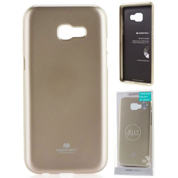 CUSTODIA per SAMSUNG SM-A520 GALAXY A5 (2017) IN GEL TPU SILICONE COLORE ORO LUCIDO CON GLITTER ALTA QUALITA' MERCURY