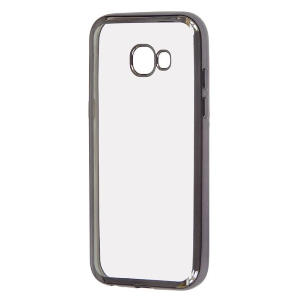 CUSTODIA per SAMSUNG SM-A520 GALAXY A5 (2017) IN GEL TPU SILICONE TRASPARENTE CON CORNICE COLORE NERO