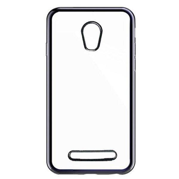 CUSTODIA per ALCATEL OT-5010D PIXI 4 5.0 3G - 5" POLLICI IN GEL TPU SILICONE TRASPARENTE CON CORNICE COLORE NERO