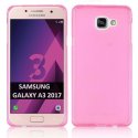 CUSTODIA per SAMSUNG SM-A320 GALAXY A3 (2017) IN GEL TPU SILICONE COLORE ROSA TRASPARENTE