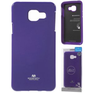 CUSTODIA per SAMSUNG SM-A310 GALAXY A3 (2016) IN GEL TPU SILICONE COLORE VIOLA LUCIDO CON GLITTER ALTA QUALITA' MERCURY