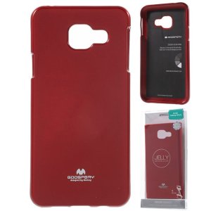 CUSTODIA per SAMSUNG SM-A320 GALAXY A3 (2017) IN GEL TPU SILICONE COLORE ROSSO LUCIDO CON GLITTER ALTA QUALITA' MERCURY