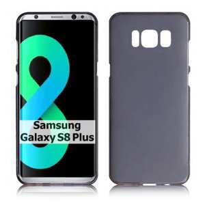 CUSTODIA per SAMSUNG SM-G955 GALAXY S8 PLUS IN GEL TPU SILICONE COLORE NERO TRASPARENTE