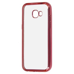 CUSTODIA per SAMSUNG SM-A520 GALAXY A5 (2017) IN GEL TPU SILICONE TRASPARENTE CON CORNICE COLORE FUCSIA