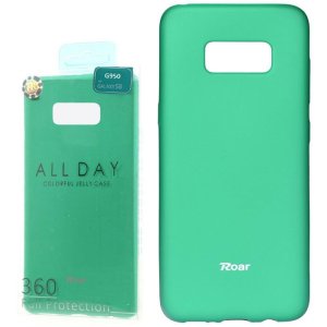 CUSTODIA per SAMSUNG SM-G950 GALAXY S8 IN GEL TPU SILICONE COLORE VERDE ACQUA ALTA QUALITA' ROAR COLORFUL BLISTER