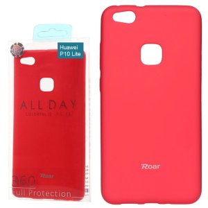 CUSTODIA per HUAWEI P10 LITE IN GEL TPU SILICONE COLORE FUCSIA ALTA QUALITA' ROAR COLORFUL BLISTER