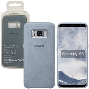 CUSTODIA ORIGINALE per SAMSUNG SM-G950 GALAXY S8 - BACK CASE IN ALCANTARA COLORE VERDE ACQUA EF-XG950AMEGWW BLISTER