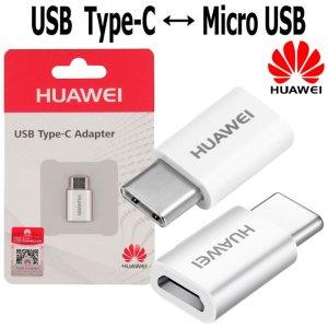 ADATTATORE ORIGINALE HUAWEI AP52 DA MICRO USB A TYPE-C COLORE BIANCO BLISTER SEGUE COMPATIBILITA'..