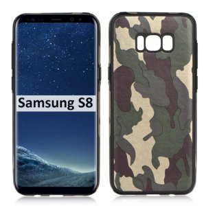 CUSTODIA per SAMSUNG SM-G950 GALAXY S8 IN GEL TPU SILICONE CON FANTASIA MILITARE COLORE VERDE