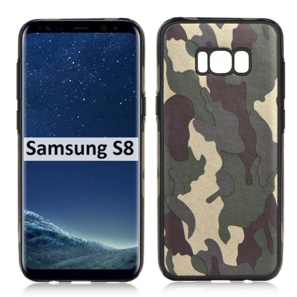 CUSTODIA per SAMSUNG SM-G950 GALAXY S8 IN GEL TPU SILICONE CON FANTASIA MILITARE COLORE VERDE