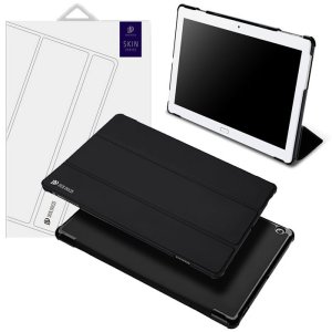 CUSTODIA per HUAWEI HONOR WATERPLAY 10.1" - FLIP ORIZZONTALE SIMILPELLE CON STAND COLORE NERO DUX DUCIS BLISTER