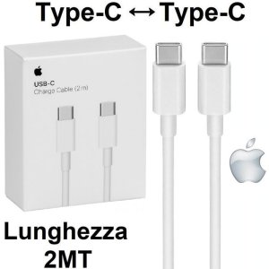 CAVO TYPE-C / TYPE-C ORIGINALE APPLE MLL82ZM/A - LUNGHEZZA 2 MT COLORE BIANCO BLISTER