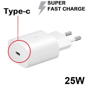 CARICATORE DA RETE 25W CON 1 PORTA TYPE-C - SUPER FAST CHARGING COLORE BIANCO EP-TA800XWEGWW PER SAMSUNG BULK OEM