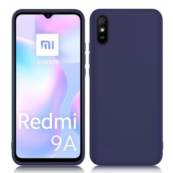 CUSTODIA per XIAOMI REDMI 9A, REDMI 9AT IN GEL TPU SILICONE SLIM COLORE BLU SATINATO