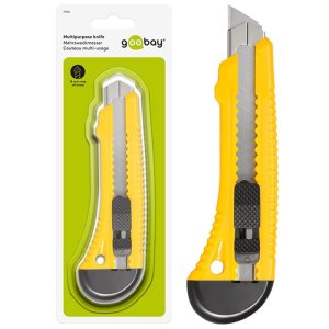 TAGLIERINO PROFESSIONALE CON LARGHEZZA LAMA 18MM E "SNAP-OFF" 77105 COLORE GIALLO GOOBAY BLISTER