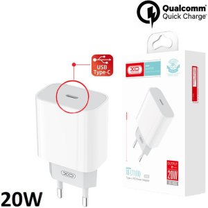 CARICATORE DA RETE 20W CON 1 PORTA TYPE-C (QUICK CHARGER) COLORE BIANCO L77 XO BLISTER