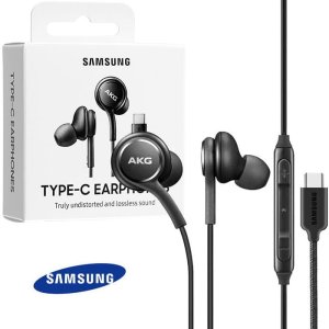 AURICOLARE STEREO con CONNETTORE TYPE-C - GOMMINI E TASTO DI RISPOSTA NERO ORIGINALE SAMSUNG AKG EO-IC100BBEGEU BLISTER