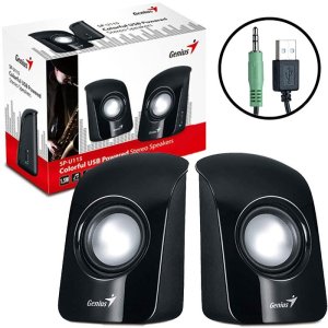CASSE ACUSTICHE USB GENIUS SP-U115 PER PC CON CONNETTORE JACK 3,5mm E POTENZA 3 WATT (1.5Wx2) COLORE NERO BLISTER