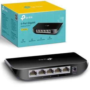 SWITCH HUB 5 PORTE 10/100/1000 MBPS RJ45 CON TECNOLOGIA GREEN E CONSUMO ENERGETICO 3W TP-LINK TL-SG1005D COLORE NERO BLISTER