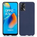 CUSTODIA per OPPO A74 - IN GEL TPU SILICONE SLIM COLORE BLU SATINATO - ATTENZIONE: Non compatibile con Oppo A74 5G!
