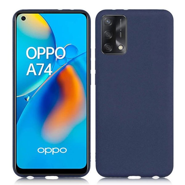 CUSTODIA per OPPO A74 - IN GEL TPU SILICONE SLIM COLORE BLU SATINATO - ATTENZIONE: Non compatibile con Oppo A74 5G!