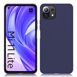 CUSTODIA per XIAOMI MI 11 LITE 5G, MI 11 LITE 4G - IN GEL TPU SILICONE SLIM COLORE BLU SATINATO