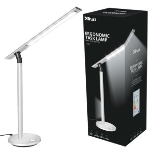 LAMPADA DA TAVOLO A LED TRUST 22792 CON 3 MODALITA' DI COLORE LUCE FREDDA, CALDA E NEUTRA - CORPO IN ALLUMINIO SILVER BLISTER