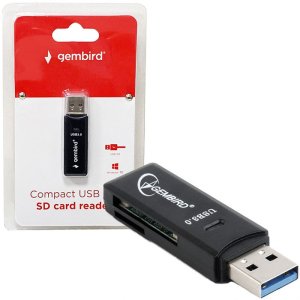 LETTORE DI MEMORIE USB 3.0 per SD, MICRO SD COLORE NERO UHB-CR3-01 GEMBIRD BLISTER