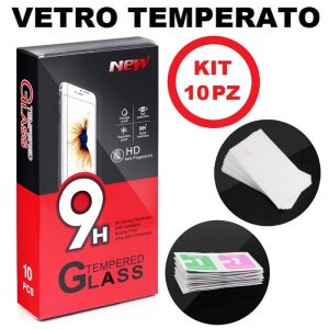PELLICOLA per APPLE IPHONE 13, IPHONE 13 PRO, IPHONE 14 (6.1") - PROTEGGI DISPLAY VETRO TEMPERATO ECO - KIT 10 PEZZI